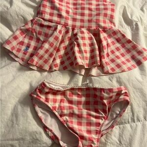 Ralph lauren pink/white Checkered Two-Piece Swimsuit 24months